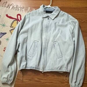 Essentials Fear of God light-wash denim jacket
